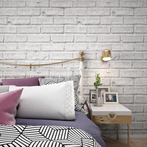 Nordic3D Three Dimensional Antique Brick White Brick Pattern Brick White Brick Wallpaper Retro Restaurant Clothing Shop Wallpape
