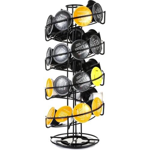 Rotatable Coffee Capsule Holder Dolce Gusto Nespresso Pods Storage Rack 30 Cups Organize Display Shelves Multi Functional Holder
