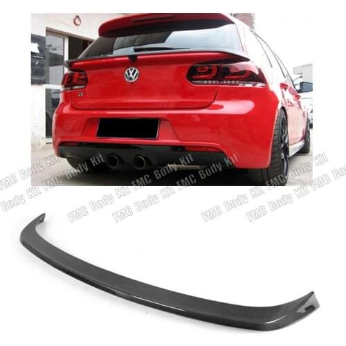 High quality Carbon Fiber Car Rear Trunk Lip Spoiler Wing Fits For Volkswagen GOLF 6 R20 2009 2010 2011 2012