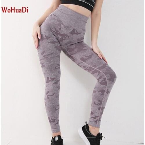 WOHUADI Seamless Yoga Pants Workout Athletic Tights Camouflage Gym Sport Leggings Women Fitness Sport Wear Top quality nylon