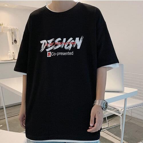 2021 new short-sleeved mens t-shirt Hong Kong style ins hip-hop Harajuku t-shirt student plus size clothes