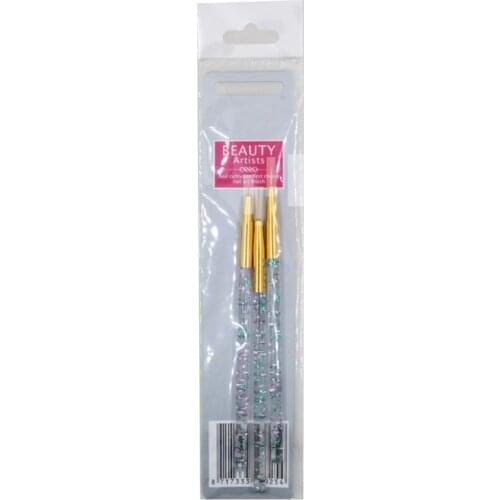 3Pcs/Set Acrylic Sequin Rod Pull Pen UV Gel Nail Art Painting Line Brush Dotting Drawing Manicure Kit Nail Art Tool R3MF