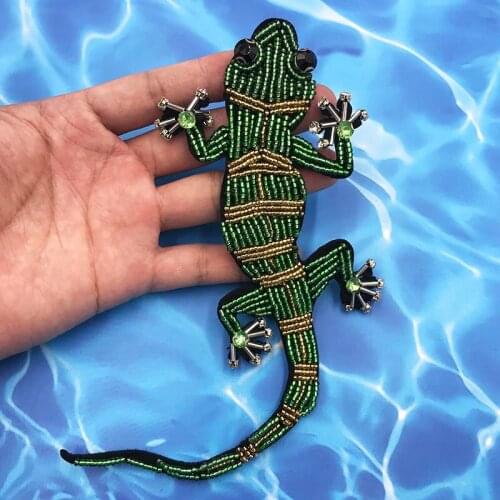 3D Cool Punk Sew on Animal Patches for Jeans Jackets Coat Vintage Embroidered Parches Gecko Appliques Patch for Clothes