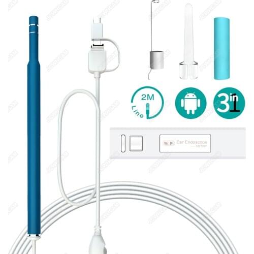 3IN1 5.5mm WiFi Ear Spoon Endoscope Waterproof Camera for IPhone Android Smartphone Otoscopes Endoscopy 720P Camera