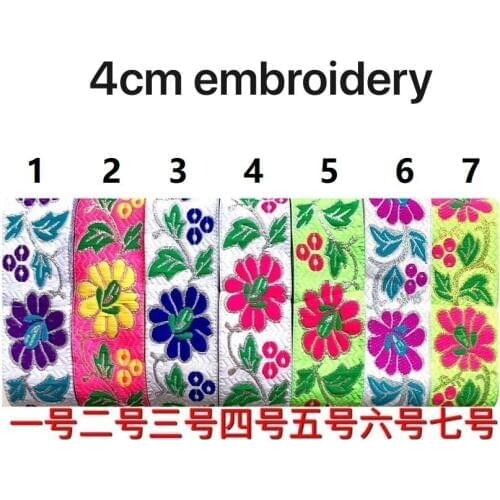 4cm ethnic style folk style nation style embroidery ribbon,jacquard webbing,garment ribbon,shoes ribbon,bag ribbon,QC0706B