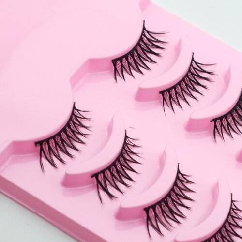 5 Pairs Short Paragraph Natural Bare Makeup 3D Eyelash Full Strip Lashes Soft False Eyelashes Makeup Lashes