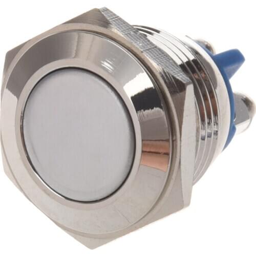 AC 250V 3A NO 16mm Metal Momentary Round Push Button Switch N.O. Normally Open