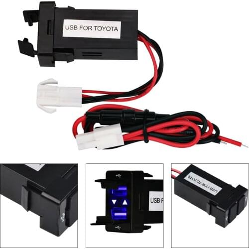 12v 24v Dual USB Car Charger For TOYOTA After 2013 Usb 2.1A 2 Port Auto Power Adapter Socket For Iphone Sumsang Car Styling