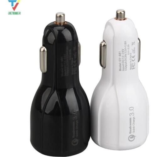 Car Charger QC3.0 Fast Charging Car Charger for Mobile Phone Quick Charge QC 3.0 USB Auto Adapter for Samsung S10 S9 100pcs/lot