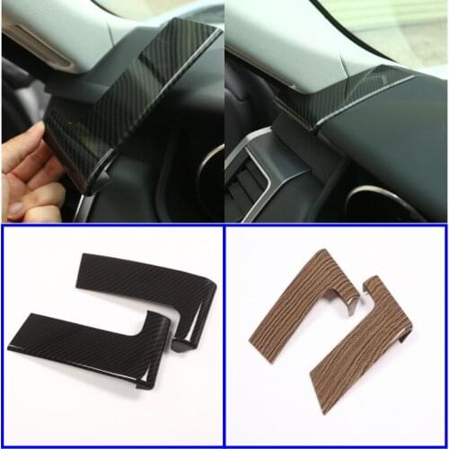 2pcs Red Ash Wood Style ABS Side Dashboard Decoration Cover Trim For Land Rover Range Rover Sport RR Sport 2014-2018