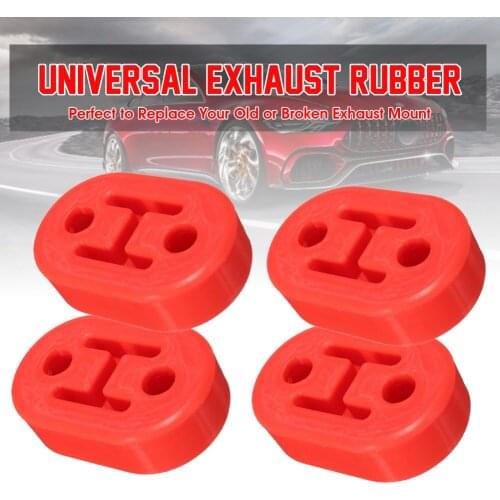 2 Holes Car Exhaust Muffler Auto Professional Accessory Rubber Red Exhaust Pipe Lifting Lugs Support Hanger Mount
