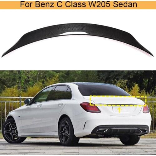 Car Rear Trunk Spoiler Wing For Mercedes-Benz C Class W205 Sedan 4 Door 2015-2020 Rear Trunk Boot Lip Wing Spoiler Carbon Fiber
