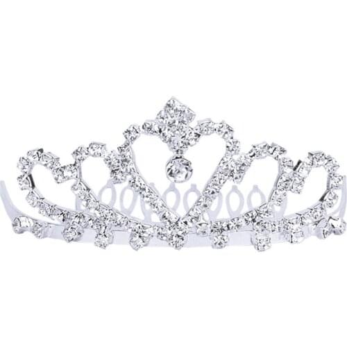 Flower Rhinestone Bridal Tiara Crown w/ Comb Pin for Wedding/Engagement/Prom