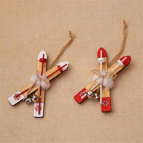 DIY Wooden Sleigh Wooden Slice Merry Christmas Hanging Ornaments Wood Pieces Crafts Xmas Home Decoration