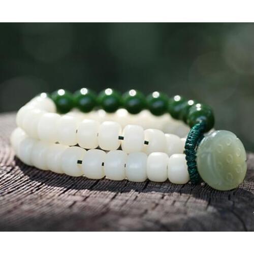 Designer Lotus Beads Bracelet Tibetan Seeds Beaded Mala Bracelet Strand Bracelet Lady Jewelry Gift