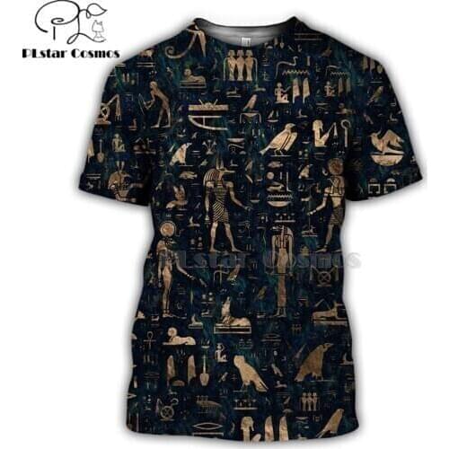 Mysterious retro ancient Horus Egypt 3d All Printed t shirts tees summer funny short sleeve Halloween tshirt cosplay apparel