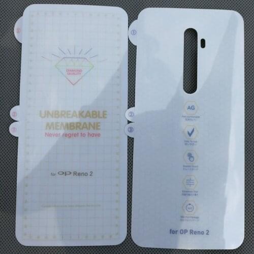 Hydrogel Film For Oppo Reno 3 4 5 6 Find X2 Pro Plus Rear Front Back Soft Screen Protective Transparent Clear oleophobic