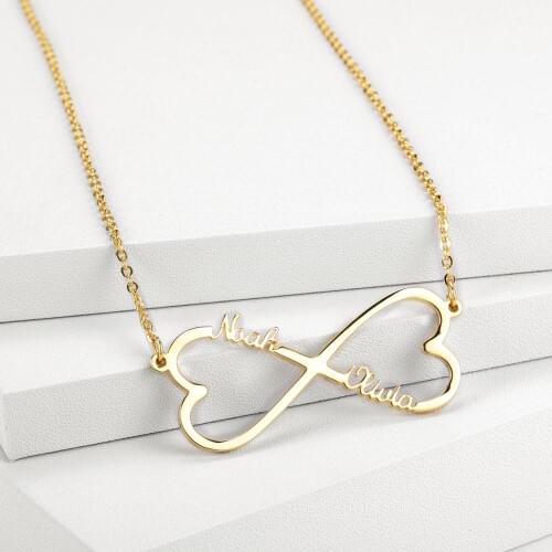 Customized Stainless Steel Infinity Name Necklace For Women Jewelry Personalized Necklace Heart Infinity Necklace Gifts