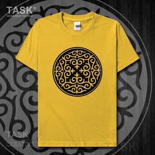 Kazakhstan KAM Kazakh short-sleeved T-shirt male KAZAKH totem Special ethnic half-sleeved Kazakhstan clothes summer casual 08