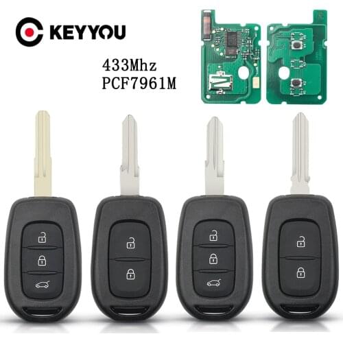 KEYYOU For Renault Remote Car Key 433mhz for Renault Sandero Dacia Logan Lodgy Dokker Duster Trafic Clio4 Master3 PCF7961M Chip