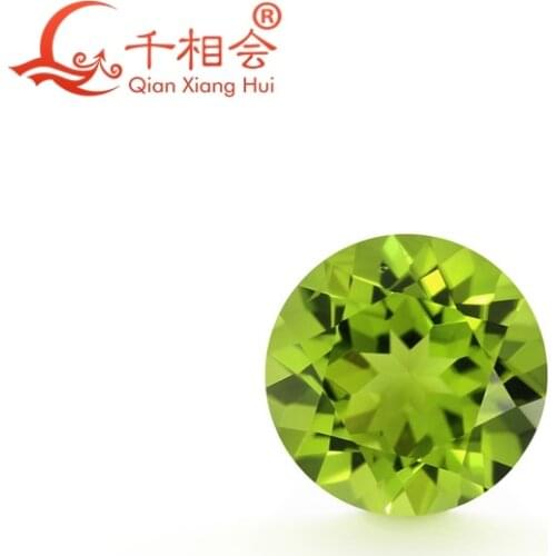 Round shape beautiful natural Olivine green color gemstone
