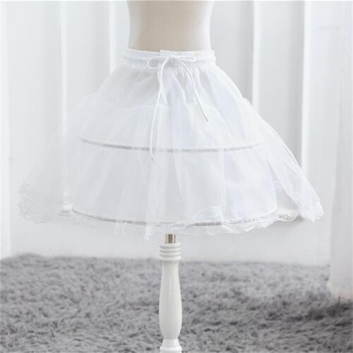 Summer Girl Tutu Skirts Petticoats 2 Hoops Kids Underskirt Skirt Lace Trim Children Wedding Accessories Girl Petticoat Crinoline