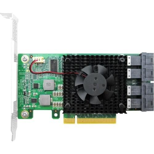 Linkreal PCI Express 3.0 x8 to 4 x U.2 (SFF-8643) NVMe SSD Adapter Card-LRNV9347L-4I