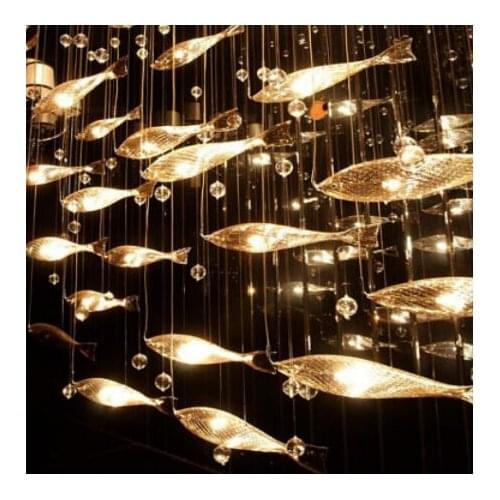 Fish chandelier window hanging decoration reception front desk restaurant bedroom living room hotel project sales office sand ta