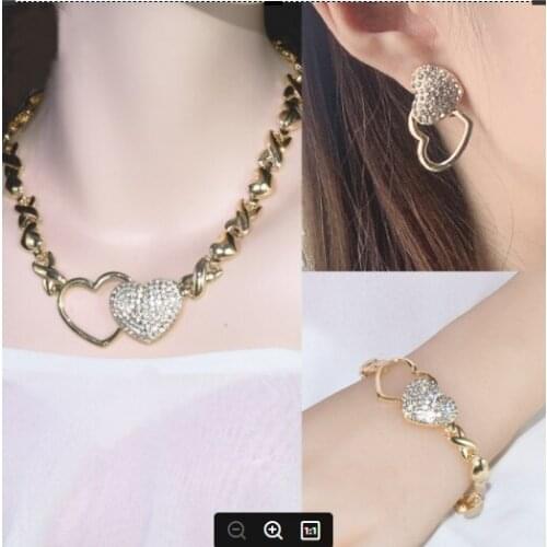 Custom Fashion Jewelry Personalized Jewelry Set Bridal Wedding Wemen Necklace Earrings Ring Bracelet Four-Piece Set