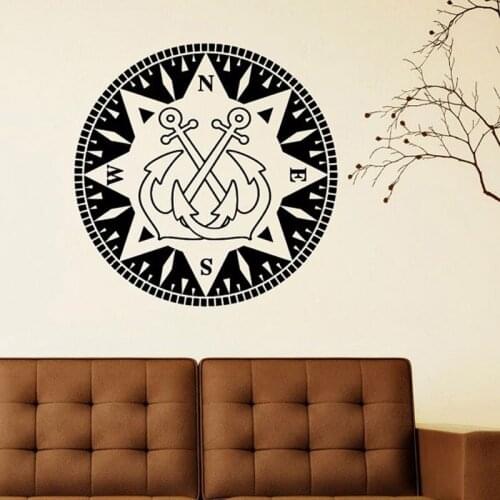 Nautical compass theme wall decal sticker mural child teen room living room decoration vinyl home decoration stickers ZNZ12