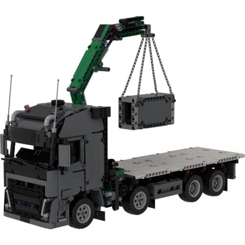 MOC Engineering Car Crane Truck Building Blocks Kit Transportation Vehicle Goods Train Model Bricks Idea Toys For Children Gifts