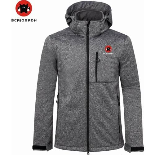 SCRIOSADH Men Soft shell Jacket Outdoor Camping Hiking Breathable Thermal Windbreaker Jacket Mens Fishing Cycling Jacket