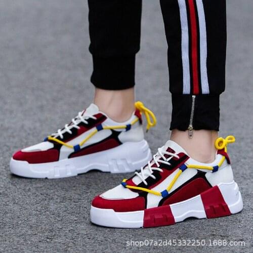 New Summer Breathable Mesh Fabric Casual Shoe Running Shoes Korean Fashion School Shoes Daddy Shoe