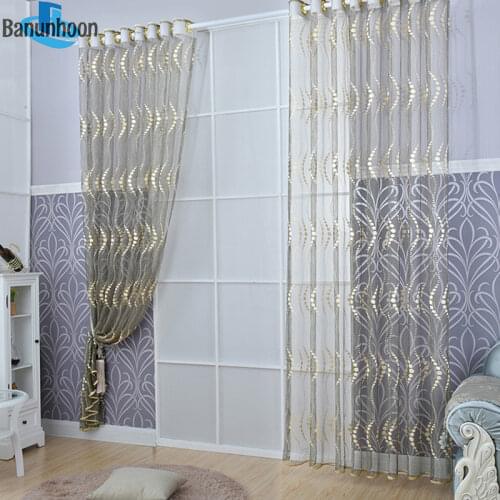 2019 Hot Sale Woven New Arrival Built-in Modern Lace Hollow For Tulle Window Sheer Curtain Bedroom Yarn Cortinas For Blinds