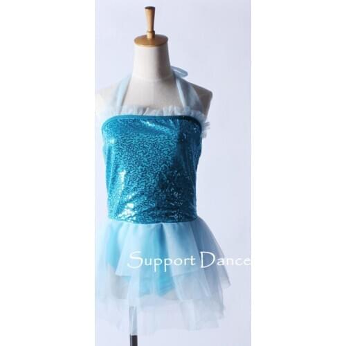 Girls Women Sequin Backless Latin Dress Kids Adult Modern Dance Costume C200