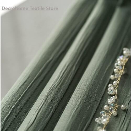 Japanese Style Full Blackout Curtains Nordic Wind Curtains Living Room Childrens Room Customized Finished Matcha Green Curtains