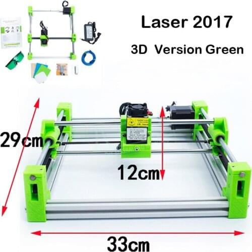 Disassembled LY 2017 Mini Laser Engraving Machine 3D Printing Version Green Color Laser Height Adjustable Carving Size 20*17CM