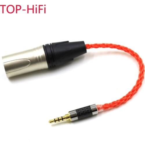 TOP-HiFi UPOCC-Single-Crystal Silver 3.5mm TRRS Balanced Male to 4pin XLR Male Audio Adapter Cable 3.5 to XLR Balance