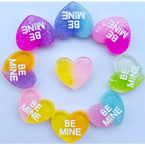 10 Cute Cartoon Crystal Shining Love Resin Flat Back Scrapbook Hair Bow Center Decoration DIY Jewelry Accessories 066