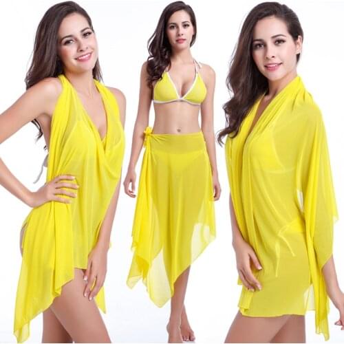 10 in 1 Transparent Stretch Mesh Beach Dress Cover Ups 2019 Matches Bikini Convertible Infinite Womens Summer Beach Pareo