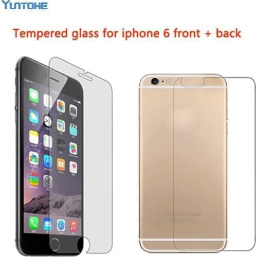 1000pcs/lot Front+Back 2.5D Phone Tempered Glass On For iPhone 6 4.7 Inch 9H Screen Protector Protective Film