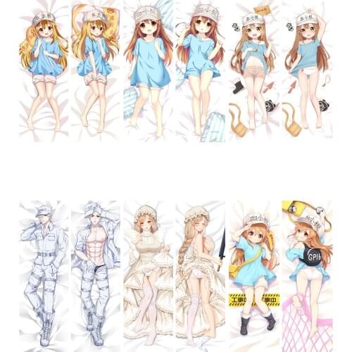 2020 update Japanese Anime Cells at Work! Erythrocyte & Neutrophil Platelet Dakimakura Pillow Cover Case Hugging Body Pillowcase