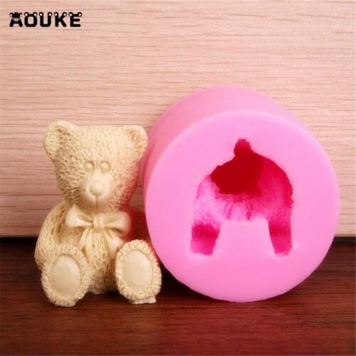 3D Three-Dimensional Bear Shape Chocolate Silicone Mold Pastry Fondant Cake Mould Pudding Ice Cube Soap Moulds DIY Baking Tools