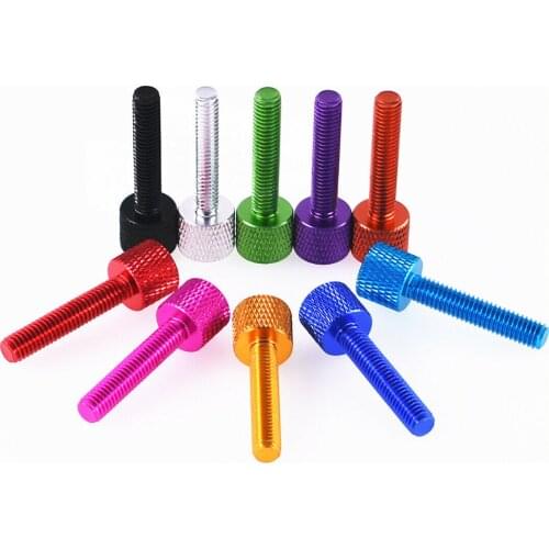4pcs Aluminum Flat Head Screw Thumb Screws Colourful Knurled Screw For Computer PC Case M6x30mm