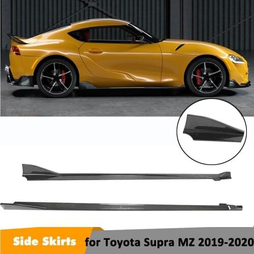 Carbon Fiber Side Skirts for Toyota Supra MZ 2019-2020 Side Door Bumper Extenstion Lip Car Sticker