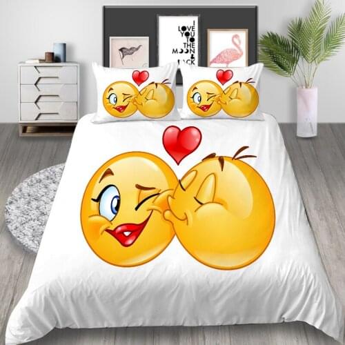 Kids Children Cartoon Bedding Set 3D Cute Printing Duvet Cover White Pink Quilt Cover and Pillow Case Bedclothes Twin Full Size