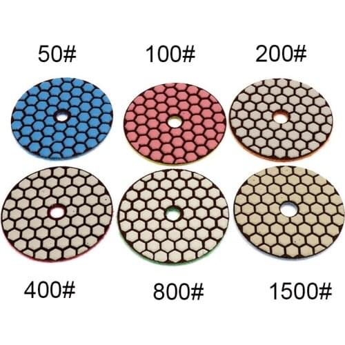 3"4"Dry Diamond Polishing Pad Flexible Grinding Disc For Granite Marble Stone Sanding 50-1500 Grit