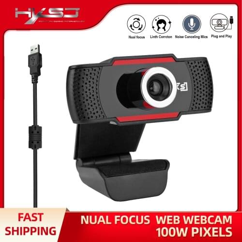 HXSJ USB HD Webcam 720P Rotatable PC Computer Camera Video Calling and Recording with Noise-canceling Mic Clip on Style For PC