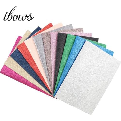 IBOWS 22CM*30CM Glitter Leather Fabric BlingBling PU Fabric For DIY Bag Shoes Accessories Handmade Wallpaper Decoration Material