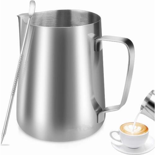 600ml/350ml/1000ml Stainless Steel Milk/Coffee/Cappuccino/Latte Art Frothing Pitcher Barista Milk Jug Cup & Decorating Art Pen